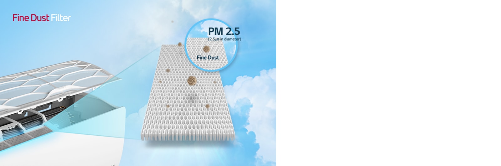 Se muestra el filtro de polvo incorporado.