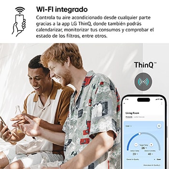 Close-up side view of LG ai air conditioner highlighting its vent details