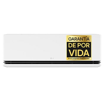 Front view of an LG air conditioner with the lower vane open