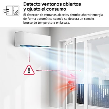 Modern living room with LG air conditioner on the wall