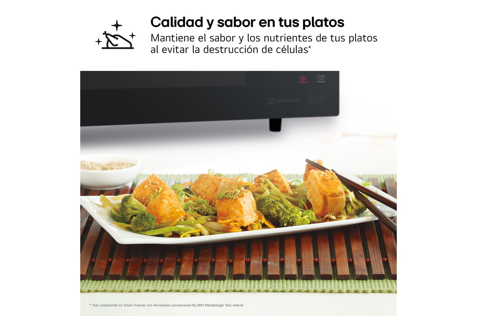 LG Horno Convección Microondas 4 en 1 Smart Inverter, con función freidora de aire, color Negro 1100W de 39 litros, MJ3965BPS