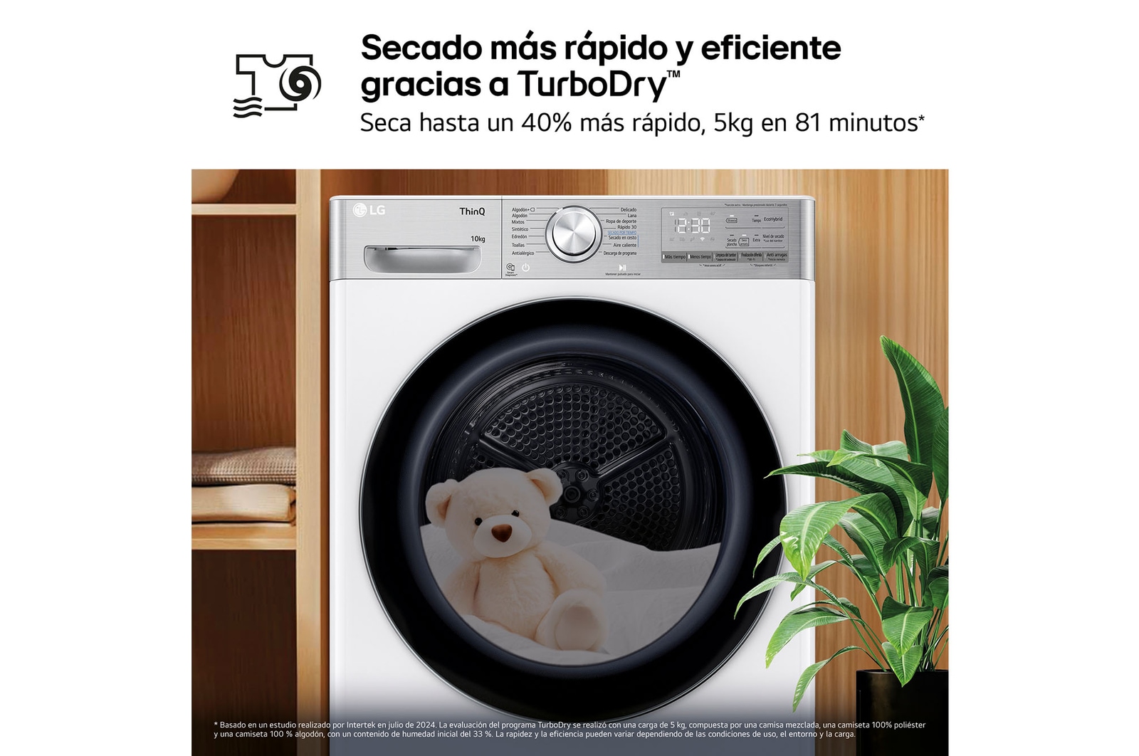 LG Secadora 10kg, C, con Bomba de calor Dual Inverter, Blanca , Serie 900, RH10V9AV2WR
