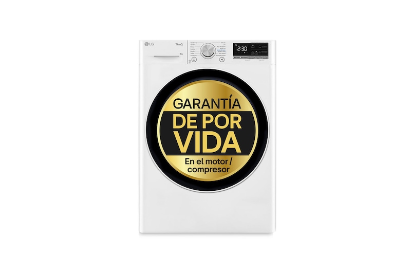 LG Secadora 8kg, C, con Bomba de calor Dual Inverter, Blanca, Serie 900, RH80V9AV4N