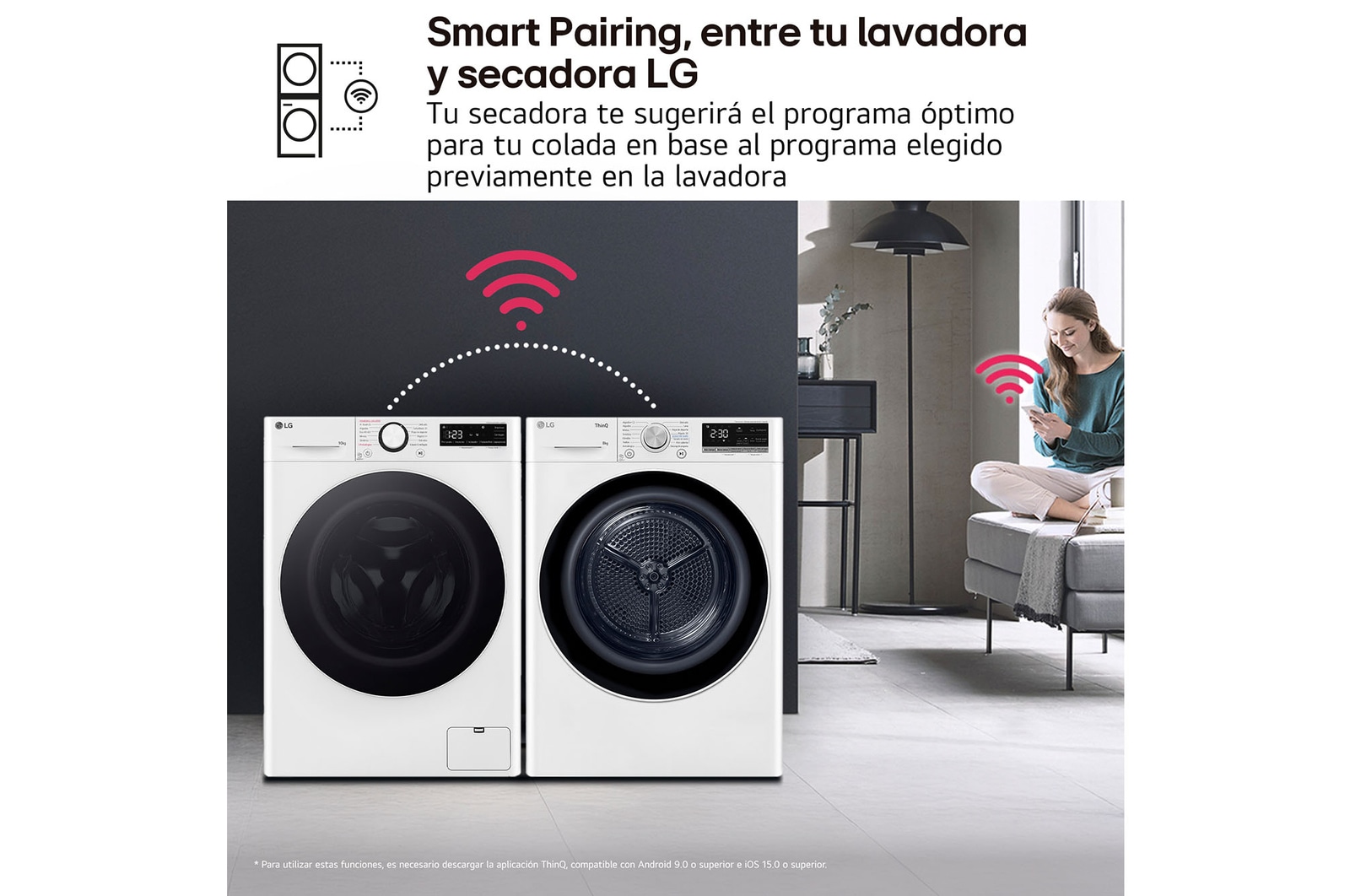 LG Secadora 8kg, C, con Bomba de calor Dual Inverter, Blanca, Serie 900, RH80V9AV4N