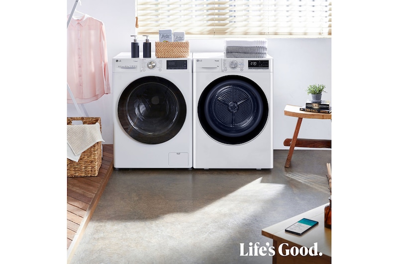 LG Secadora 8kg, C, con Bomba de calor Dual Inverter, Blanca, Serie 900, RH80V9AV4N