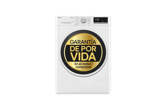 LG Outlet Secadora con Bomba de calor Dual Inverter 9kg, Clasificación D, Blanca, Serie 5, RH90V5AV6N.OUTLET