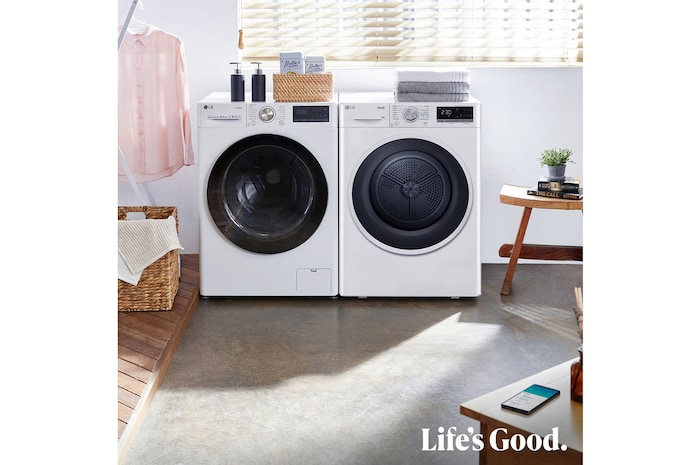 LG Outlet Secadora con Bomba de calor Dual Inverter 9kg, Clasificación D, Blanca, Serie 5, RH90V5AV6N.OUTLET