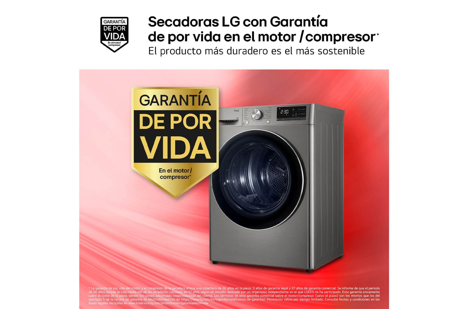 LG Outlet Secadora 9kg, C, con Bomba de calor Dual Inverter, Inox Antihuellas, Serie 900, RH90V9PV2N.OUTLET