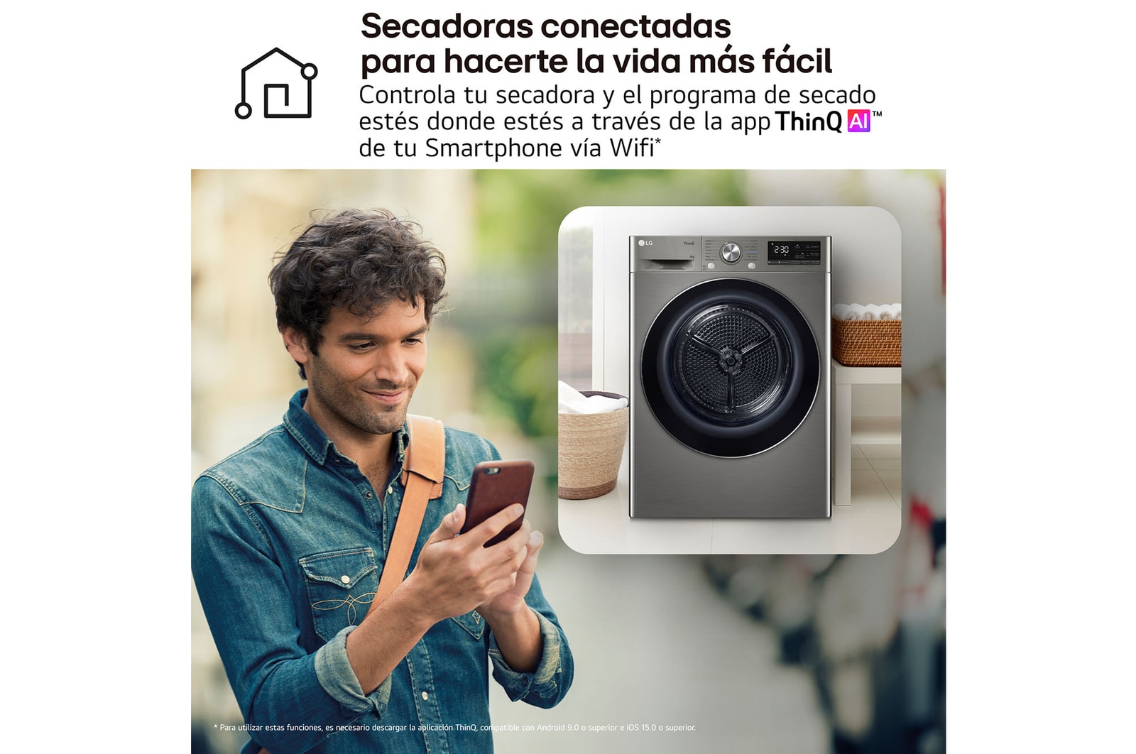 LG Outlet Secadora 9kg, C, con Bomba de calor Dual Inverter, Inox Antihuellas, Serie 900, RH90V9PV2N.OUTLET