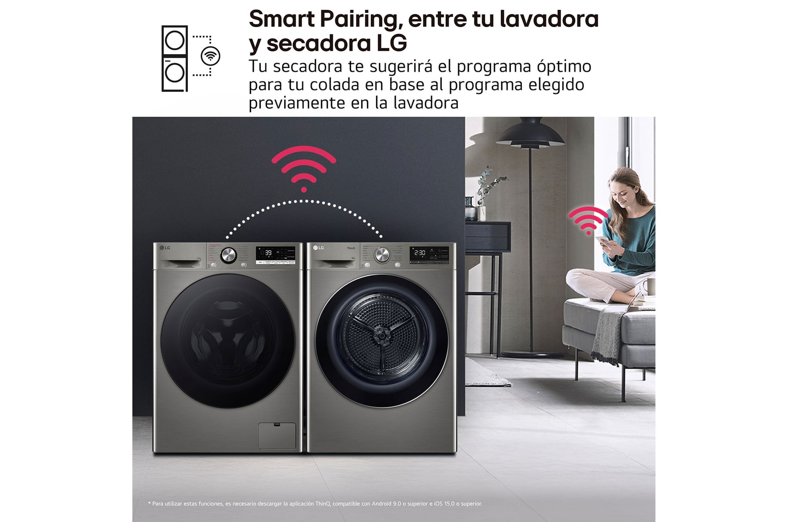 LG Outlet Secadora 9kg, C, con Bomba de calor Dual Inverter, Inox Antihuellas, Serie 900, RH90V9PV2N.OUTLET
