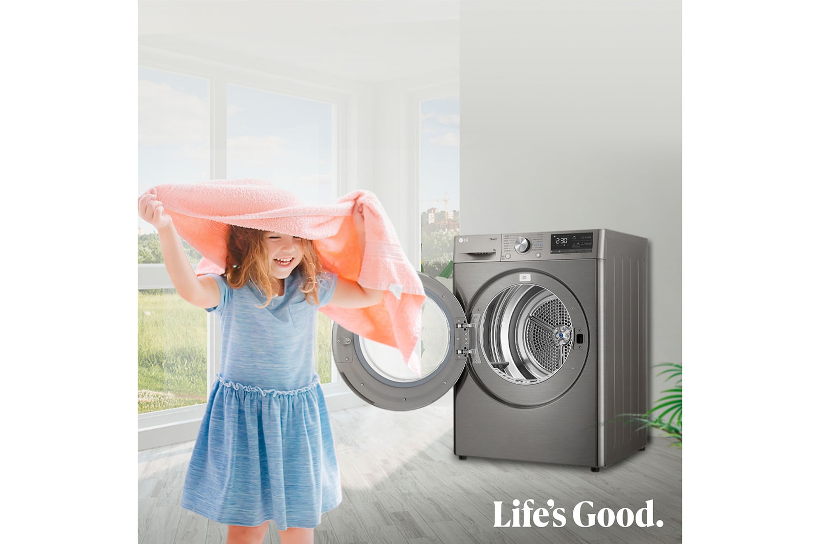 LG Outlet Secadora 9kg, C, con Bomba de calor Dual Inverter, Inox Antihuellas, Serie 900, RH90V9PV2N.OUTLET