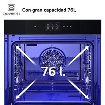 LG Horno Instaview Vapor 100% 76L A++ con sistema de limpieza Blue EasyClean, cristal negro mate, WS9D7672WM