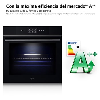 LG Horno Instaview Vapor 100% 76L A++ con sistema de limpieza Blue EasyClean, cristal negro mate, WS9D7672WM