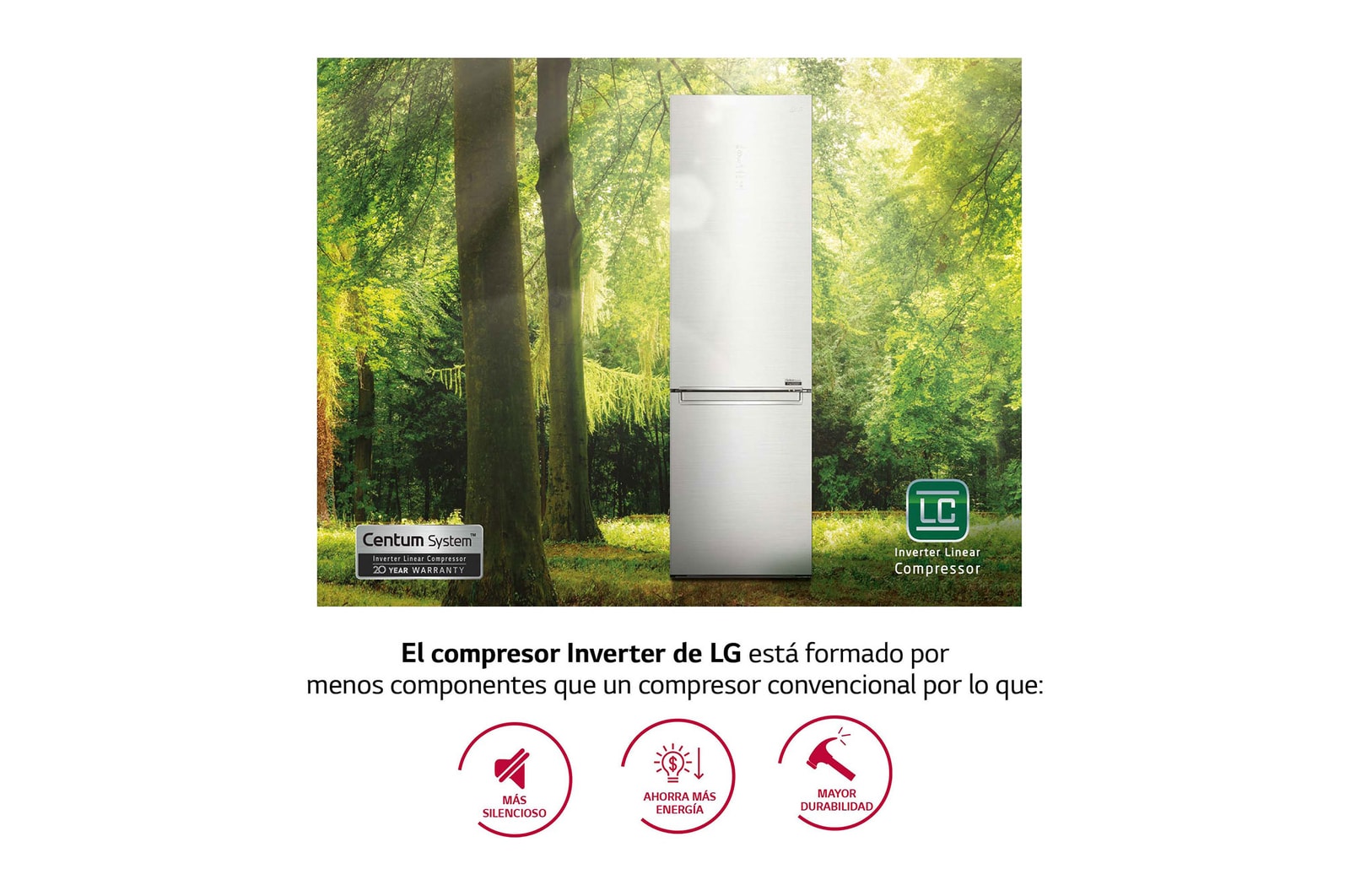 LG Frigorífico Combi 2 metros , Clasificación B, capacidad de 419L, Acero premium Antihuellas, serie Centum, GBB92STABP