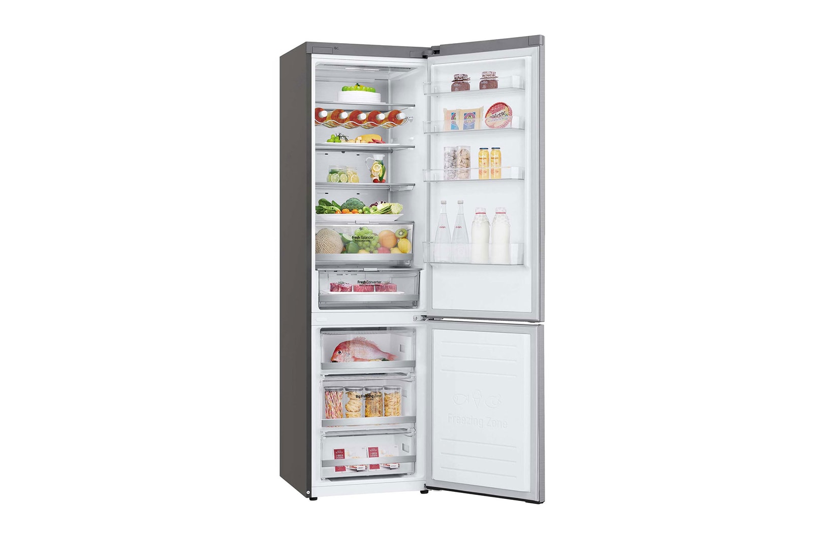 LG Frigorífico Combi 2 metros , Clasificación B, capacidad de 419L, Acero premium Antihuellas, serie Centum, GBB92STABP