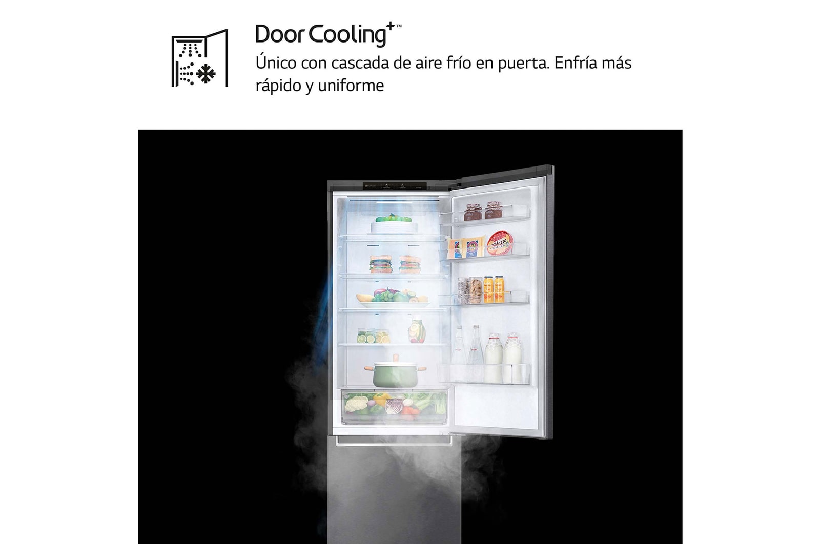 LG Frigorífico Combi LG GBP32DSLZN, 2,03m, E, capacidad de 419l, Inox Grafito Antihuellas, serie 3, GBP32DSLZN