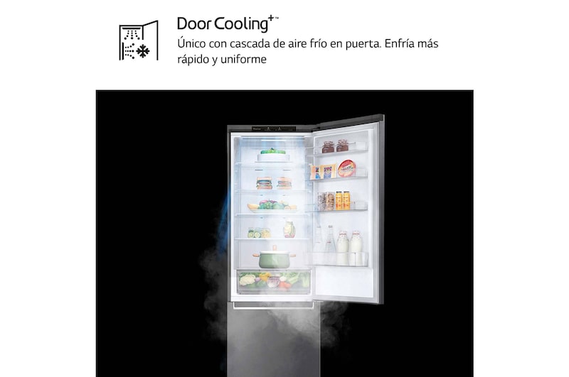 LG Frigorífico Combi LG GBP32DSLZN, 2,03m, E, capacidad de 419l, Inox Grafito Antihuellas, serie 3, GBP32DSLZN