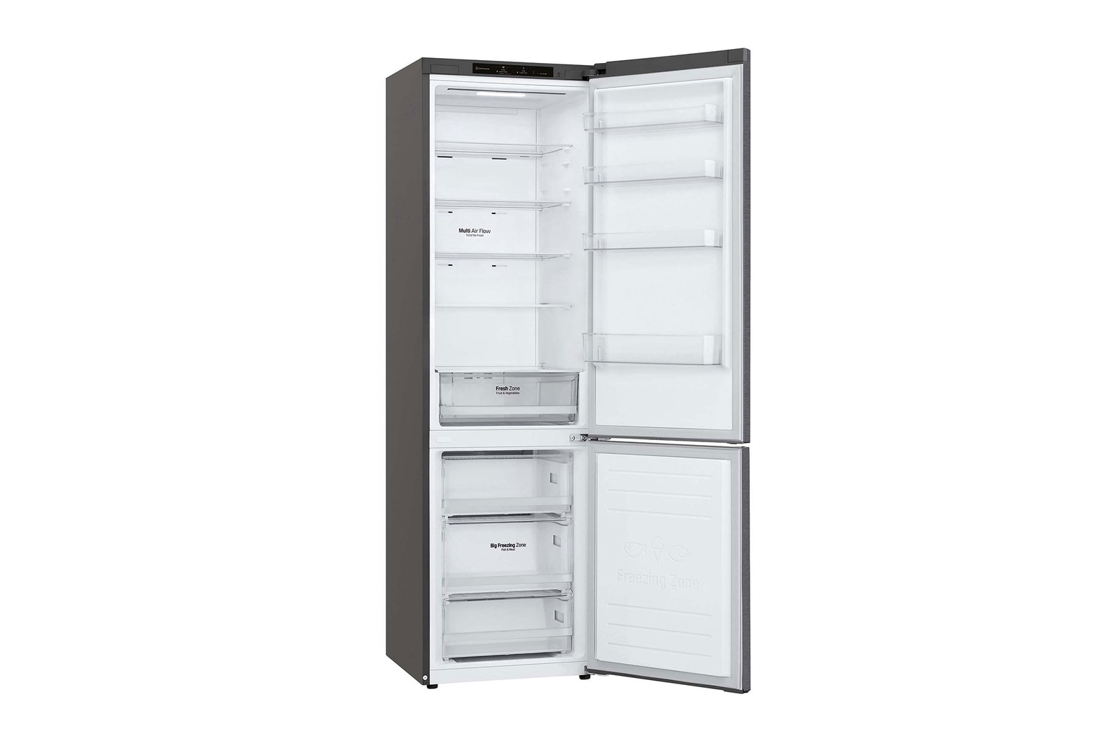 LG Frigorífico Combi LG GBP32DSLZN, 2,03m, E, capacidad de 419l, Inox Grafito Antihuellas, serie 3, GBP32DSLZN