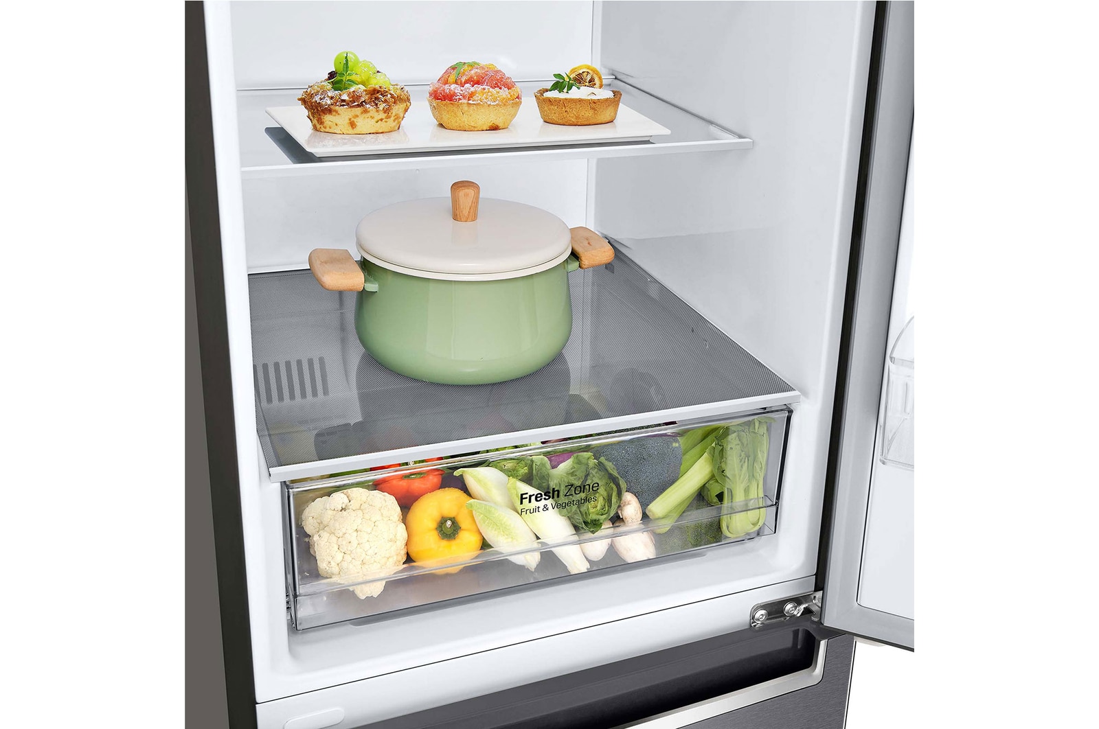 LG Frigorífico Combi LG GBP32DSLZN, 2,03m, E, capacidad de 419l, Inox Grafito Antihuellas, serie 3, GBP32DSLZN