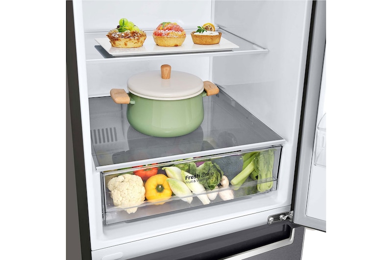 LG Frigorífico Combi LG GBP32DSLZN, 2,03m, E, capacidad de 419l, Inox Grafito Antihuellas, serie 3, GBP32DSLZN
