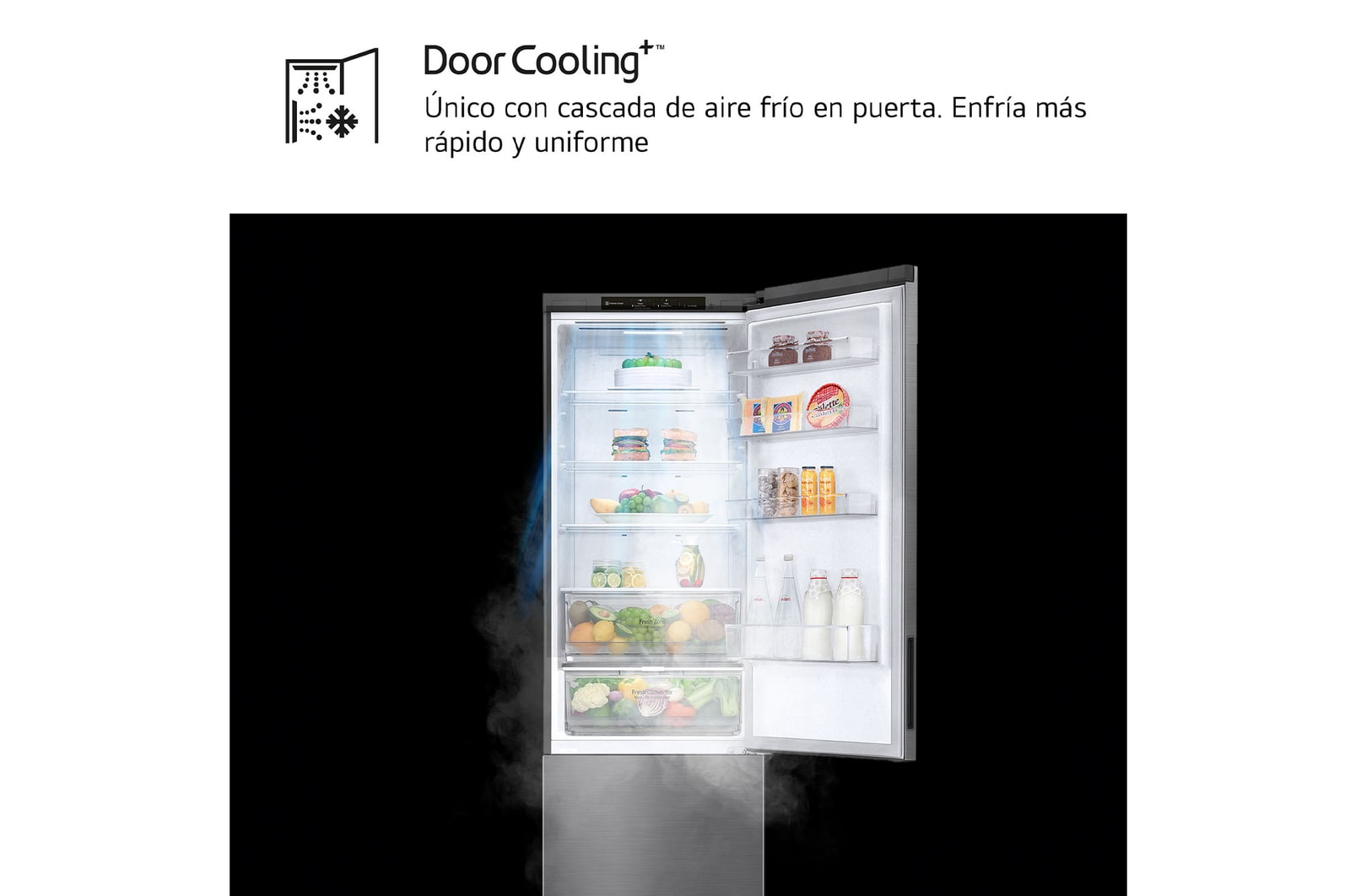 LG Outlet Frigorífico Combi 2m, Clasificación B, capacidad de 419l, Inox grafito antihuellas, Serie P-600, GBP62PZNBC.OUTLET