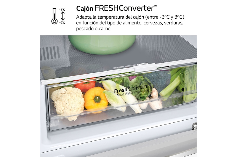 LG Outlet Frigorífico Combi 2m, Clasificación B, capacidad de 419l, Inox grafito antihuellas, Serie P-600, GBP62PZNBC.OUTLET