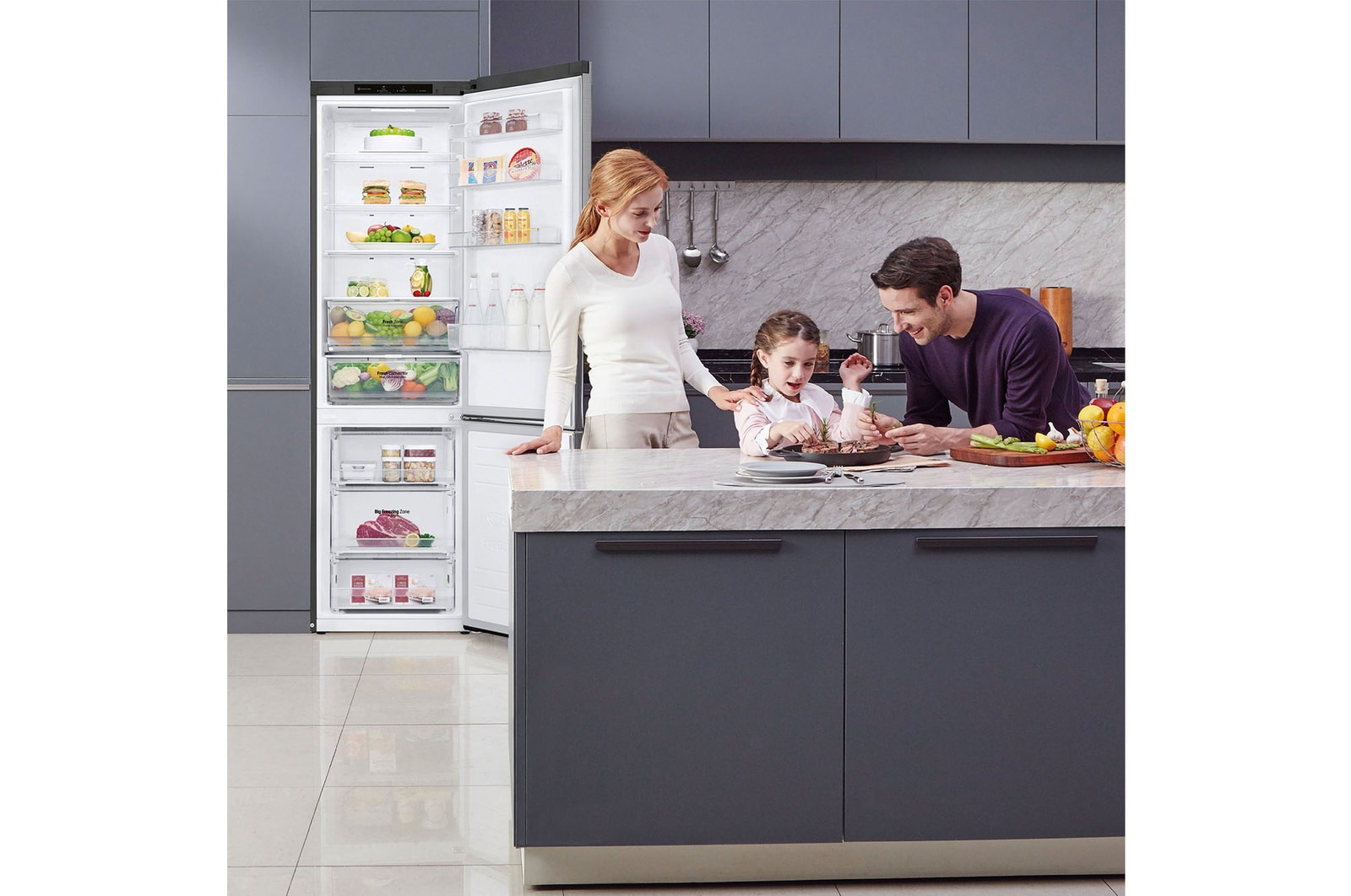 LG Outlet Frigorífico Combi 2m, Clasificación B, capacidad de 419l, Inox grafito antihuellas, Serie P-600, GBP62PZNBC.OUTLET