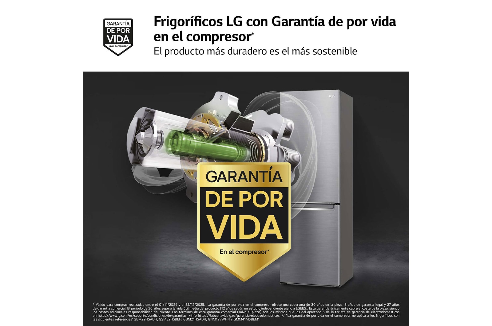 LG Frigorífico Combi Door Cooling+, 2,03m, Clasificación C, capacidad de 419l, inox antihuellas. Serie P500 , GBP52PZNCN1