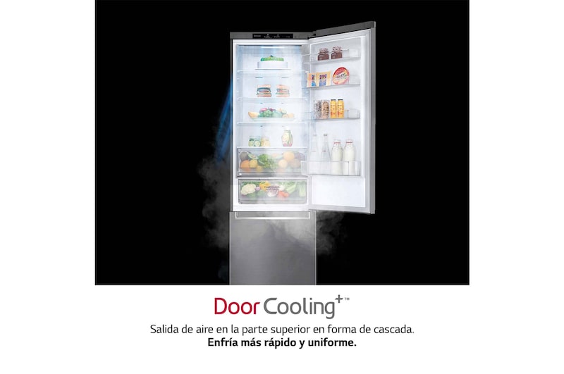 LG Frigorífico Combi Door Cooling+, 2,03m, Clasificación C, capacidad de 419l, inox antihuellas. Serie P500 , GBP52PZNCN1