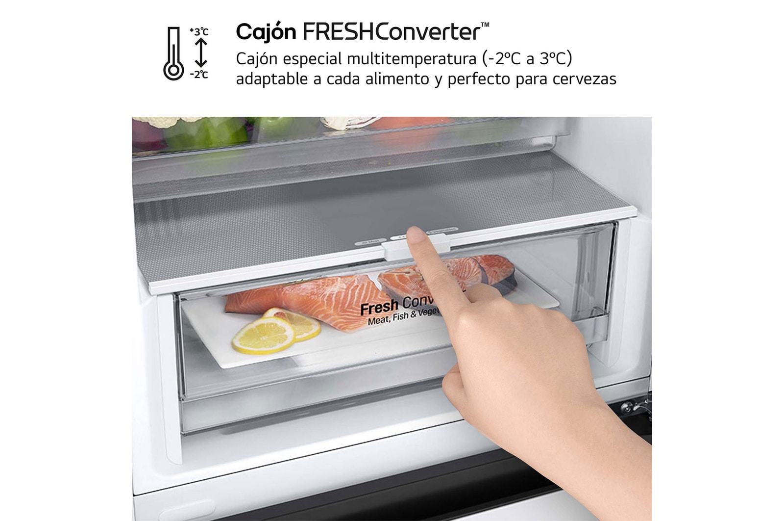 LG Frigorífico Combi Door Cooling+, 2,03m, Clasificación C, capacidad de 419l, blanco. Serie 300, GBV3200CSW