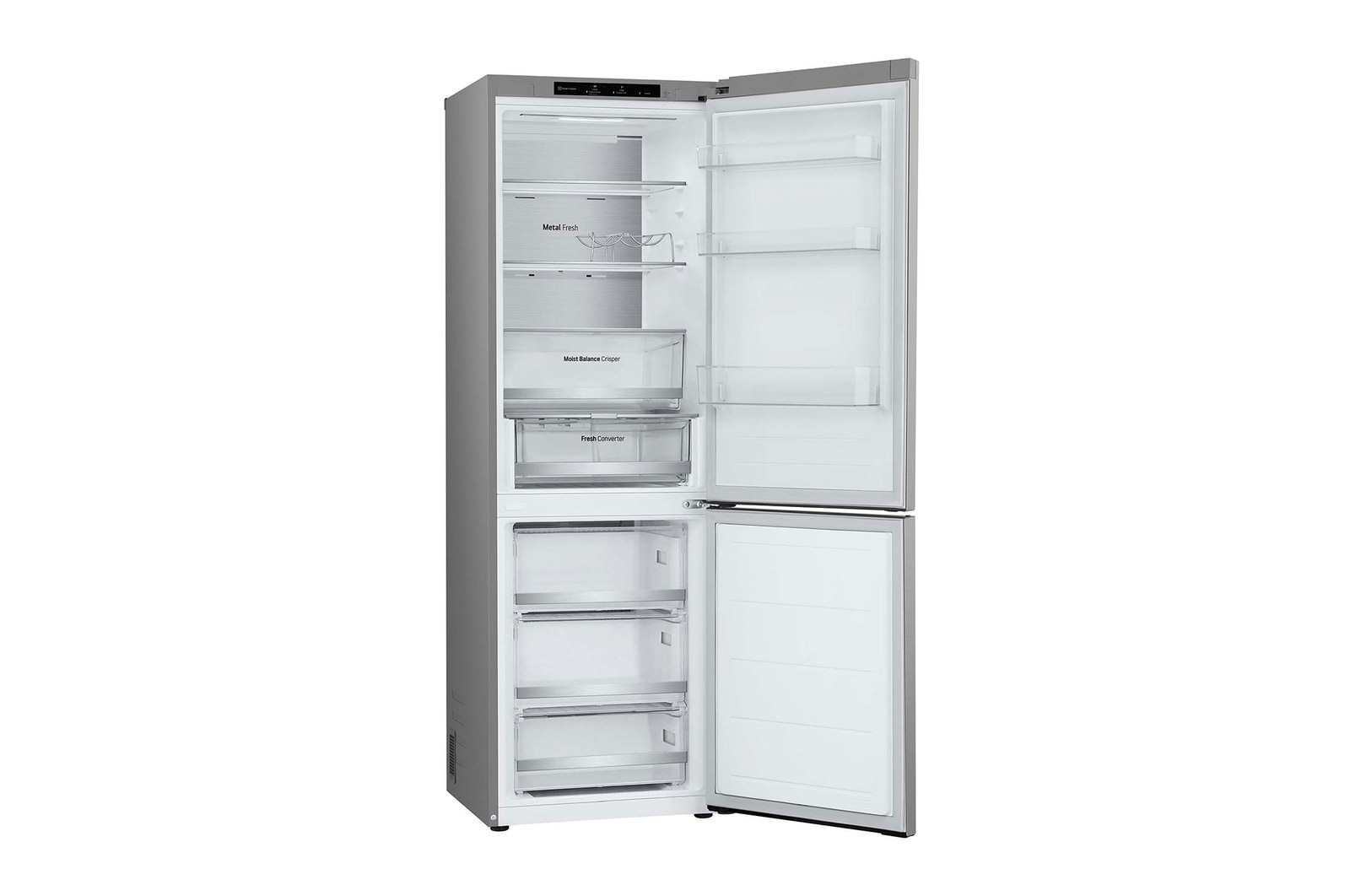 LG Frigorífico Combi Door Cooling+, 1,86m, Clasificación C, capacidad de 374l, inox antihuellas. Serie 500, GBV5140CPY