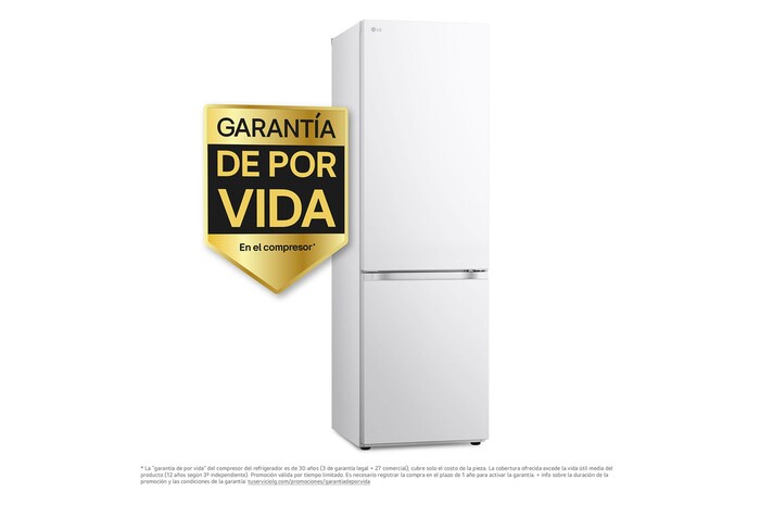 LG Frigorífico Combi Door Cooling+, 1,86m, Clasificación D, capacidad de 374l, blanco. Serie 500, GBV5140DSW