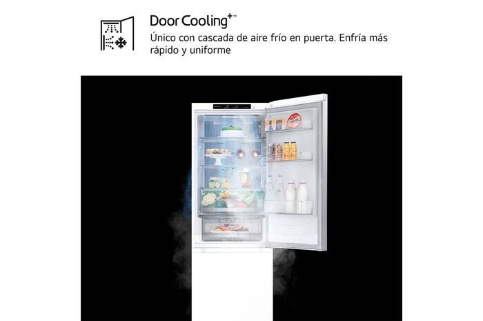 LG Frigorífico Combi Door Cooling+, 1,86m, Clasificación D, capacidad de 374l, blanco. Serie 500, GBV5140DSW
