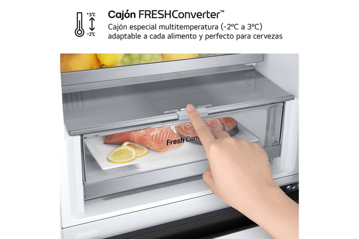 LG Frigorífico Combi Door Cooling+, 1,86m, Clasificación D, capacidad de 374l, blanco. Serie 500, GBV5140DSW