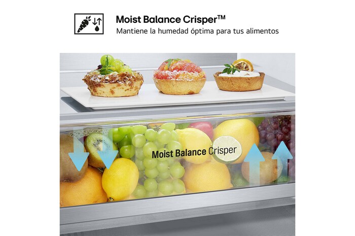 LG Frigorífico Combi Door Cooling+, 1,86m, Clasificación D, capacidad de 374l, blanco. Serie 500, GBV5140DSW