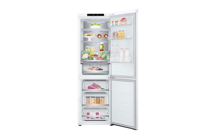 LG Frigorífico Combi Door Cooling+, 1,86m, Clasificación D, capacidad de 374l, blanco. Serie 500, GBV5140DSW