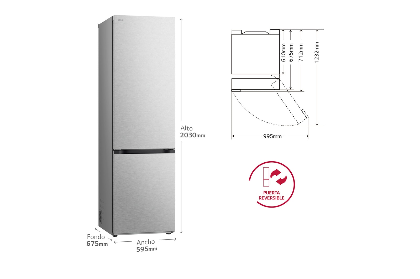 Left view with dimensions