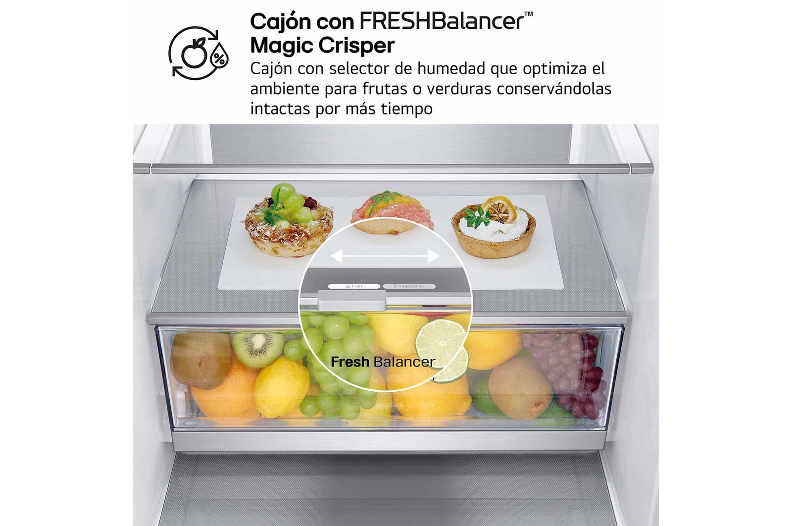 LG Frigorífico Combi Door Cooling+, 2,03m, Clasificación D, capacidad de 419l, inox antihuellas. Serie 700, GBV7280DPY