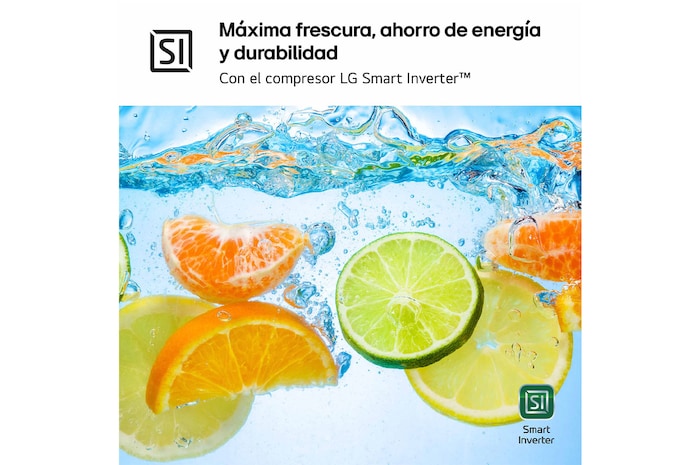 LG Frigorífico Combi Door Cooling+, 2,03m, Clasificación D, capacidad de 419l, inox antihuellas. Serie 700, GBV7280DPY