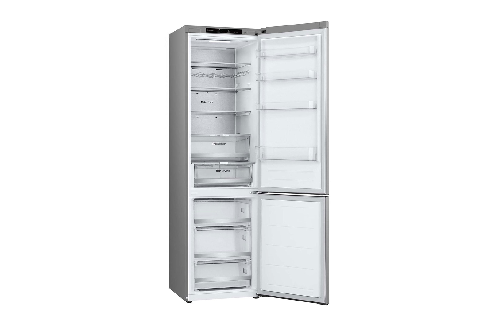 LG Frigorífico Combi Door Cooling+, 2,03m, Clasificación D, capacidad de 419l, inox antihuellas. Serie 700, GBV7280DPY