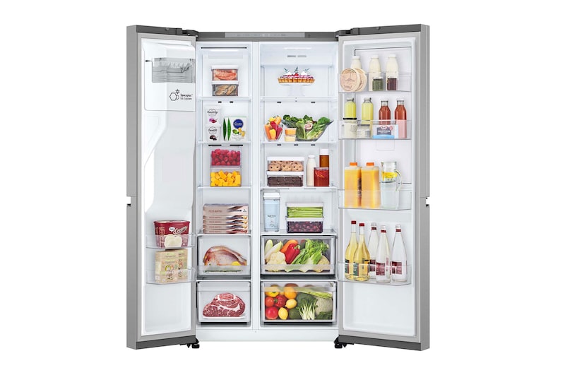 LG Frigorífico Side By side Serie 400, Door-In-Door, sin toma de agua, Inox antihuellas. E, 641 L, GSJC41PYPE.APYQEUR
