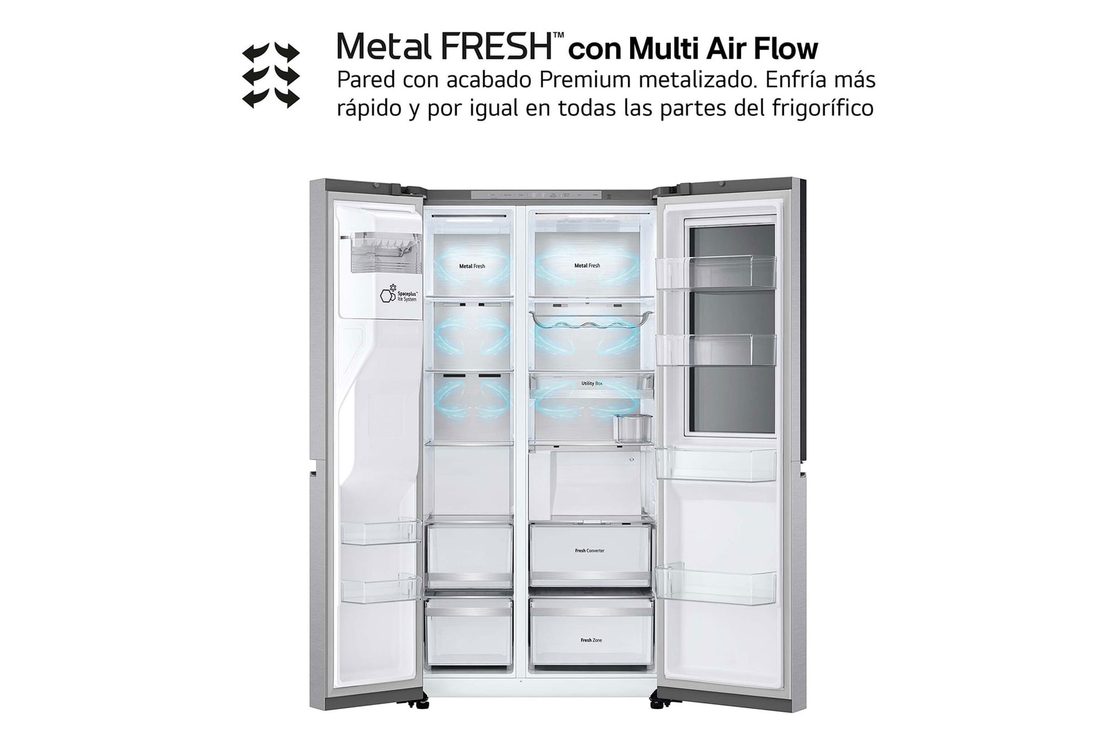 LG Frigorífico Side By side Serie 900, Instaview Door-In-Door, Acero texturizado antihuellas. D, 628 L, GSXE90MBAD.AMBQEUR