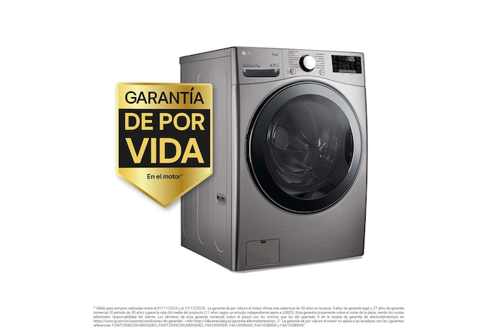 LG Outlet Lavadora LG F1P1CY2T., 17 kg, E, Inox Antihuellas, 1100rpm, Serie XXL, F1P1CY2T.OUTLET