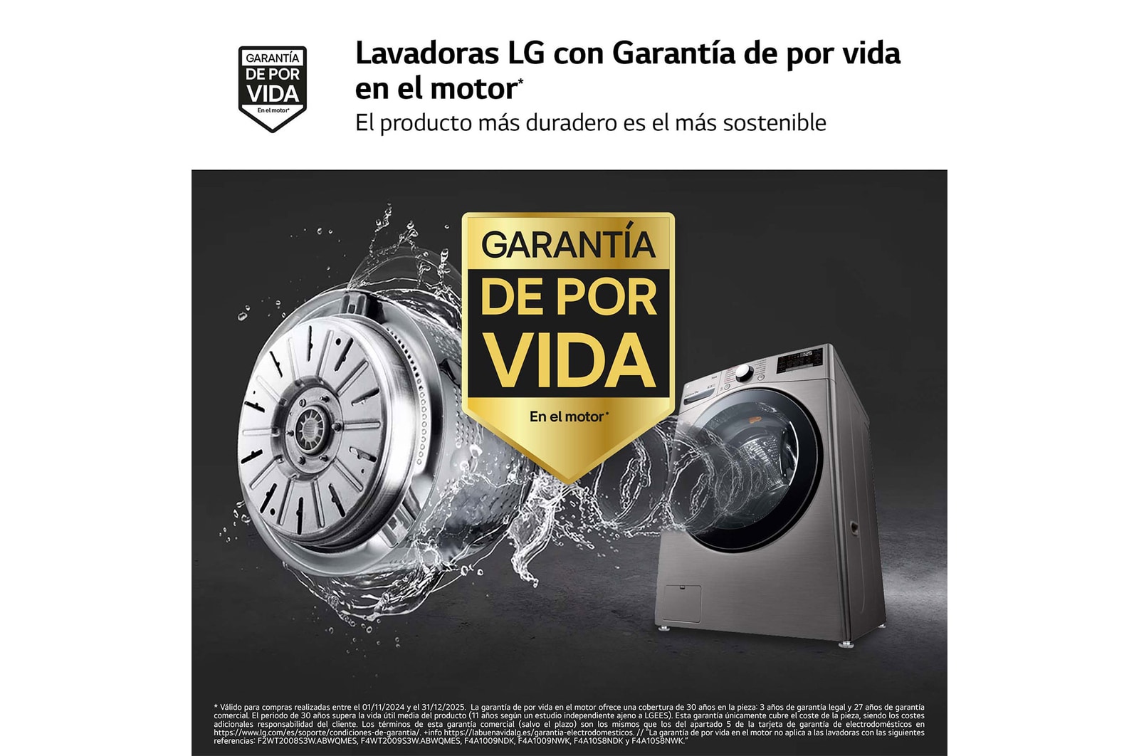 LG Outlet Lavadora LG F1P1CY2T., 17 kg, E, Inox Antihuellas, 1100rpm, Serie XXL, F1P1CY2T.OUTLET