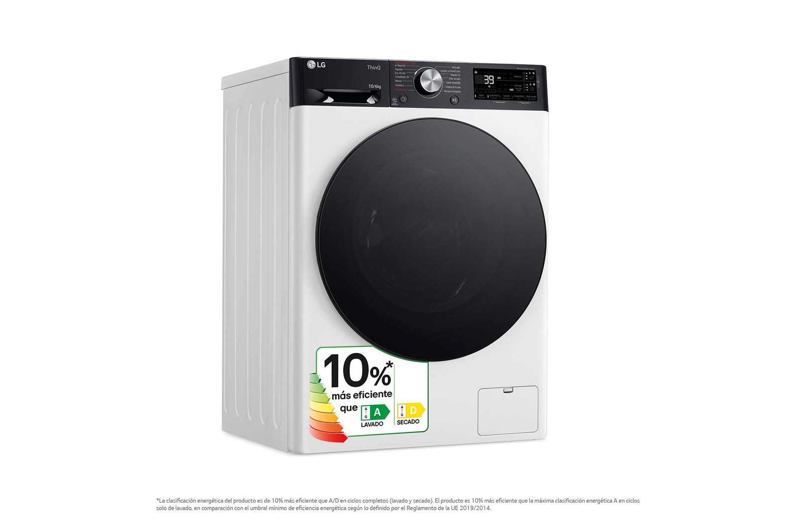 LG Lavasecadora inteligente AI Direct Driveᵀᴹ, Turbowash 360º, Autodosificación 10/6kg, 1400rpm, Un 10% más eficiente que A(lavado) /D(secado) Blanca, Serie 750, F4DR7510AGW
