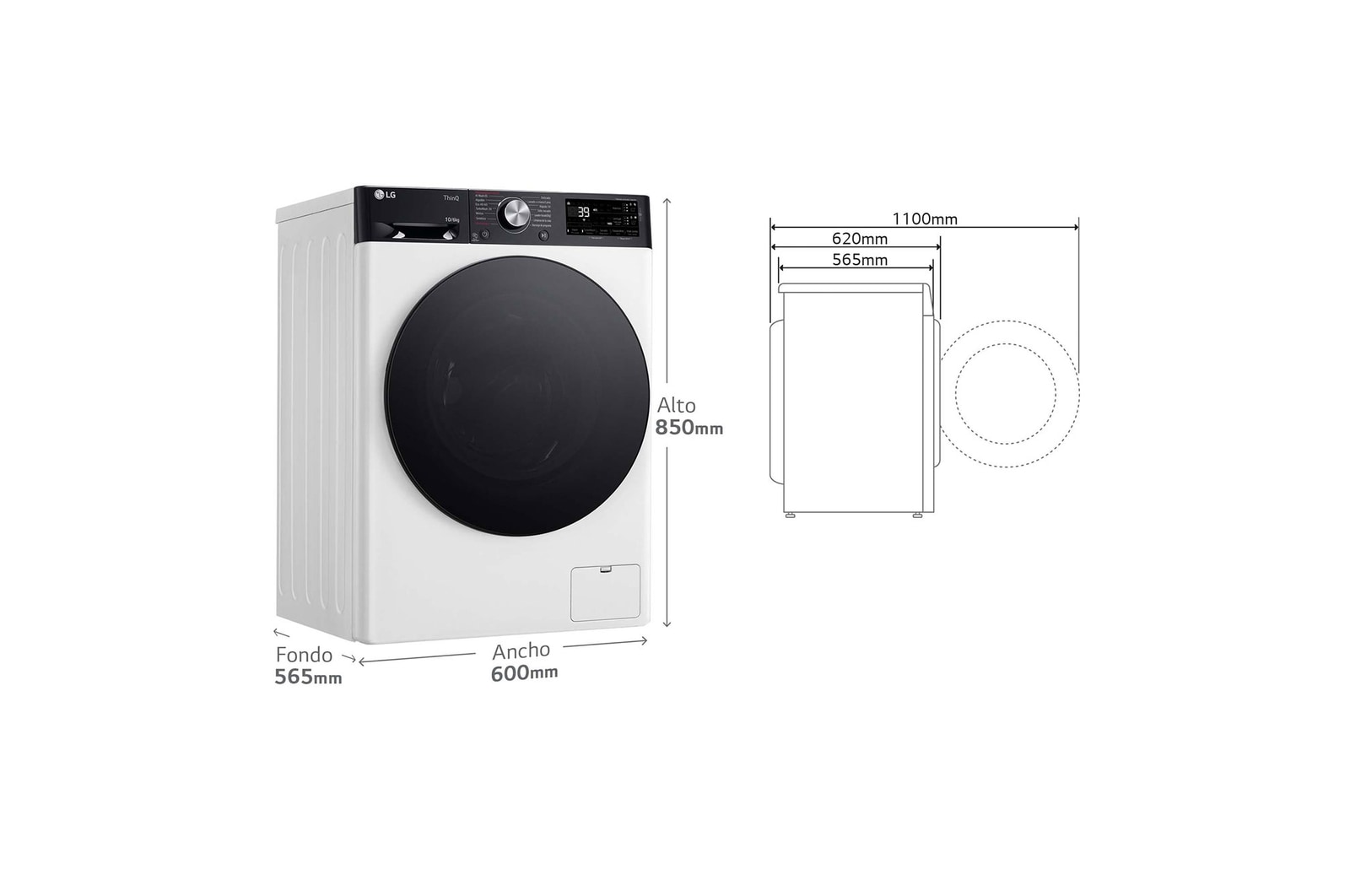 LG Lavasecadora inteligente AI Direct Driveᵀᴹ, Turbowash 360º, Autodosificación 10/6kg, 1400rpm, Un 10% más eficiente que A(lavado) /D(secado) Blanca, Serie 750, F4DR7510AGW
