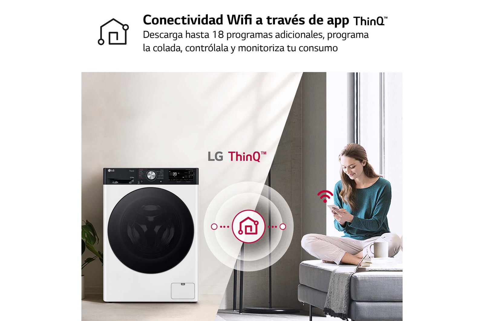 LG Lavasecadora inteligente AI Direct Driveᵀᴹ, Turbowash 360º, Autodosificación 10/6kg, 1400rpm, Un 10% más eficiente que A(lavado) /D(secado) Blanca, Serie 750, F4DR7510AGW