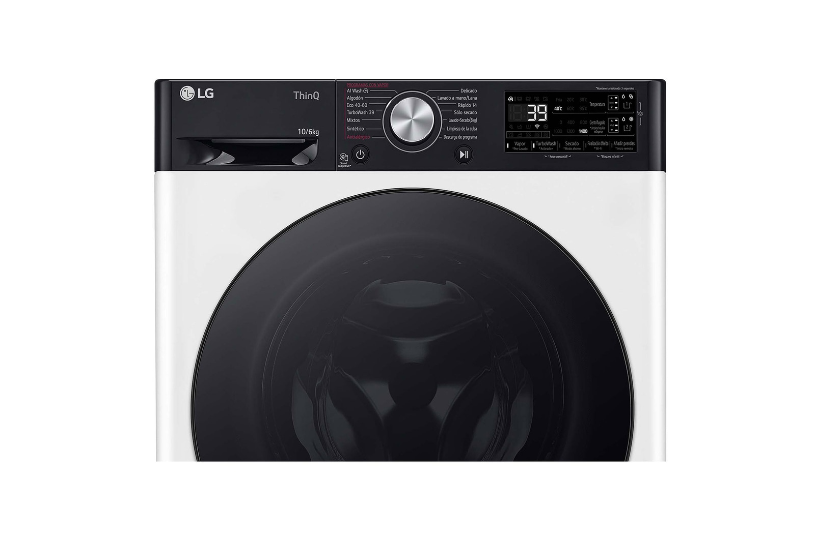 LG Lavasecadora inteligente AI Direct Driveᵀᴹ, Turbowash 360º, Autodosificación 10/6kg, 1400rpm, Un 10% más eficiente que A(lavado) /D(secado) Blanca, Serie 750, F4DR7510AGW