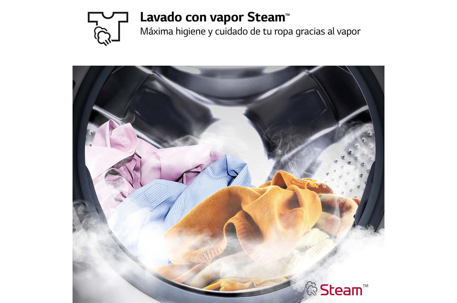 LG Lavadora inteligente AI Direct Drive, Vapor, 9kg , 1200rpm Un 10% más eficiente que A, Serie fondo especial 500, F2WR5S09A0W