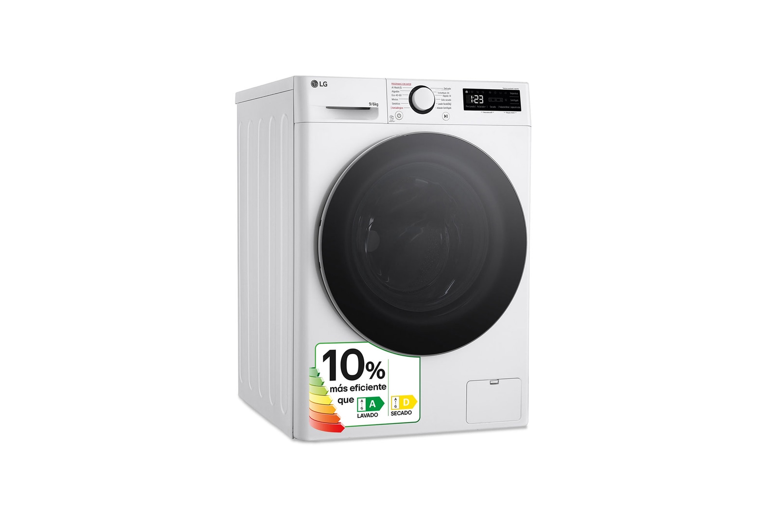 LG 9/6 kg y 1400 rpm Lavasecadora en Blanco, F4DR6009A1W